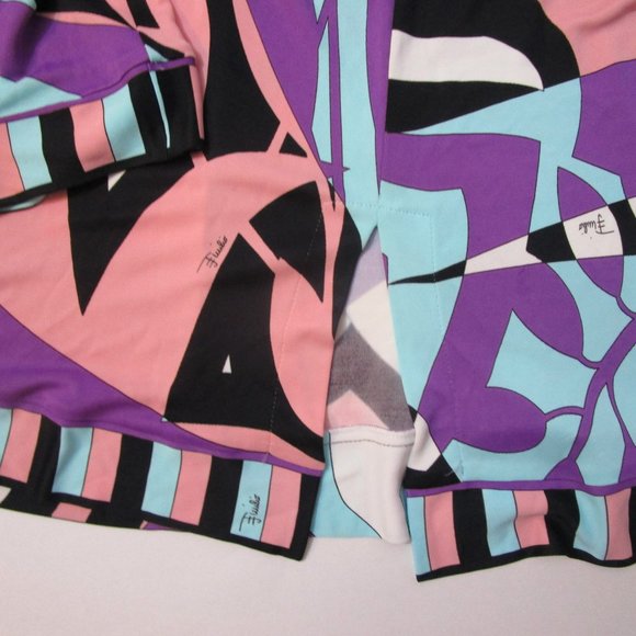 Rayon Dress Retired Bright Graphic Abstract Print Border Italy - Picture 6 of 13